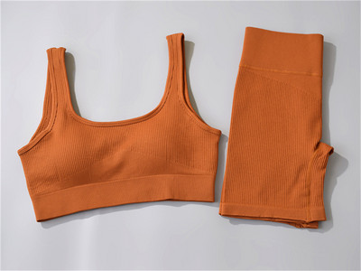 Αθλητικό σετ χωρίς ραφές Γυναικείο Σετ 2 τεμαχίων Crop Top σουτιέν + σορτς Γυμναστική Στολή γυμναστικής Run Γυναικεία σετ γιόγκα Ρούχα