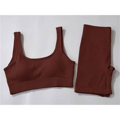 Αθλητικό σετ χωρίς ραφές Γυναικείο Σετ 2 τεμαχίων Crop Top σουτιέν + σορτς Γυμναστική Στολή γυμναστικής Run Γυναικεία σετ γιόγκα Ρούχα