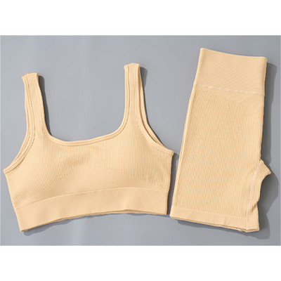 Αθλητικό σετ χωρίς ραφές Γυναικείο Σετ 2 τεμαχίων Crop Top σουτιέν + σορτς Γυμναστική Στολή γυμναστικής Run Γυναικεία σετ γιόγκα Ρούχα