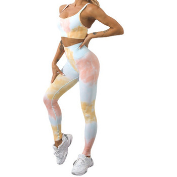 2023 Нови панталони за йога Tie Dye Спортни клинове Дамски безшевни дамски чорапогащници с Push Up с висока талия Фитнес тренировъчни леггинси Облекло за фитнес