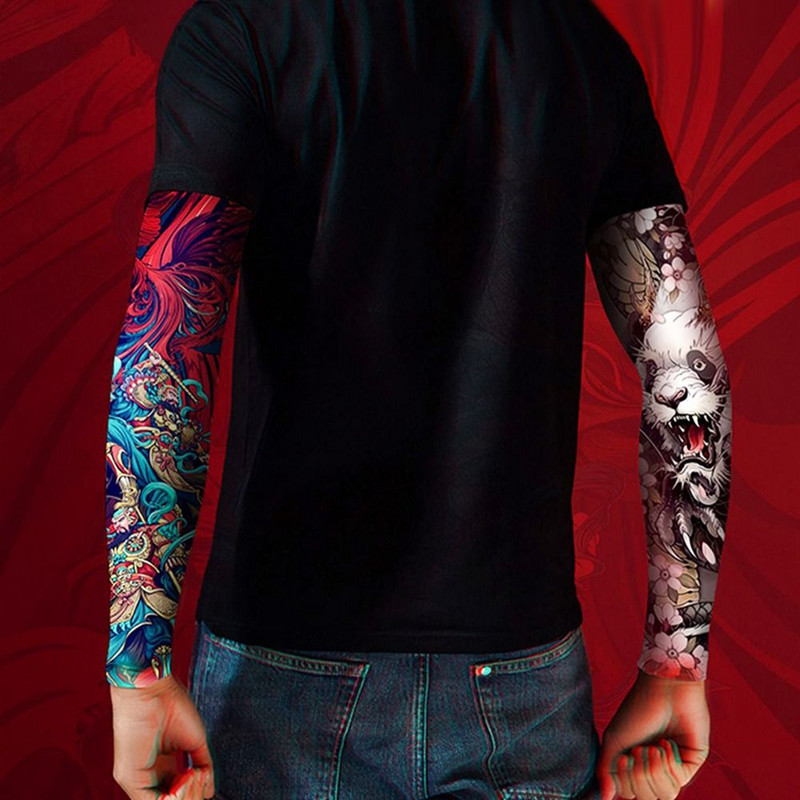 1paar uut suvist jahutavat korvpallijooksmist õues sport tätoveeringuga varrukad päikesekaitsevarrukad lillevarrukad