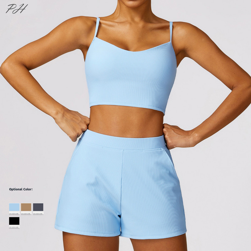 Quick Dry Beauty Back Joogapükste komplekt Naiste Thread Fitness Jooksu Spordikostüümid Välispordirõivad 2 tk Vabaaja spordikomplekt 2024