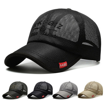 Summer Full Mesh Baseball Cap Quick Dry Cooling Sun Protection Snapback Hat Breathable Mesh Sun Hat Outdoor Sports Running Caps