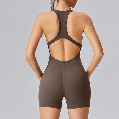 Αθλητική ολόσωμη φόρμα Κοντή ολόσωμη φόρμα γυμναστικής Σετ γιόγκα Hollow Out Back Gym Romper Γυναικεία φόρμα προπόνησης Αθλητικά κοστούμια γυναίκα