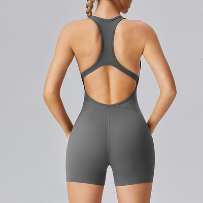 Αθλητική ολόσωμη φόρμα Κοντή ολόσωμη φόρμα γυμναστικής Σετ γιόγκα Hollow Out Back Gym Romper Γυναικεία φόρμα προπόνησης Αθλητικά κοστούμια γυναίκα