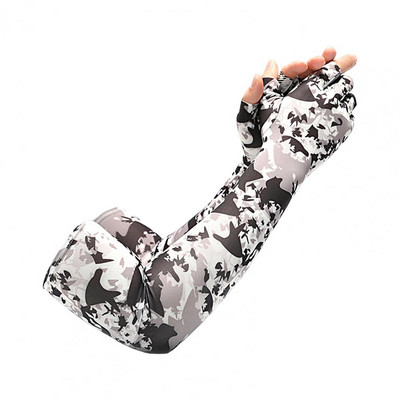 1 pāris pagarināmas riteņbraukšanas uzmavas, neslīdošas plaukstas ledus zīda maskēšanās apdrukas uzmavas skriešanai