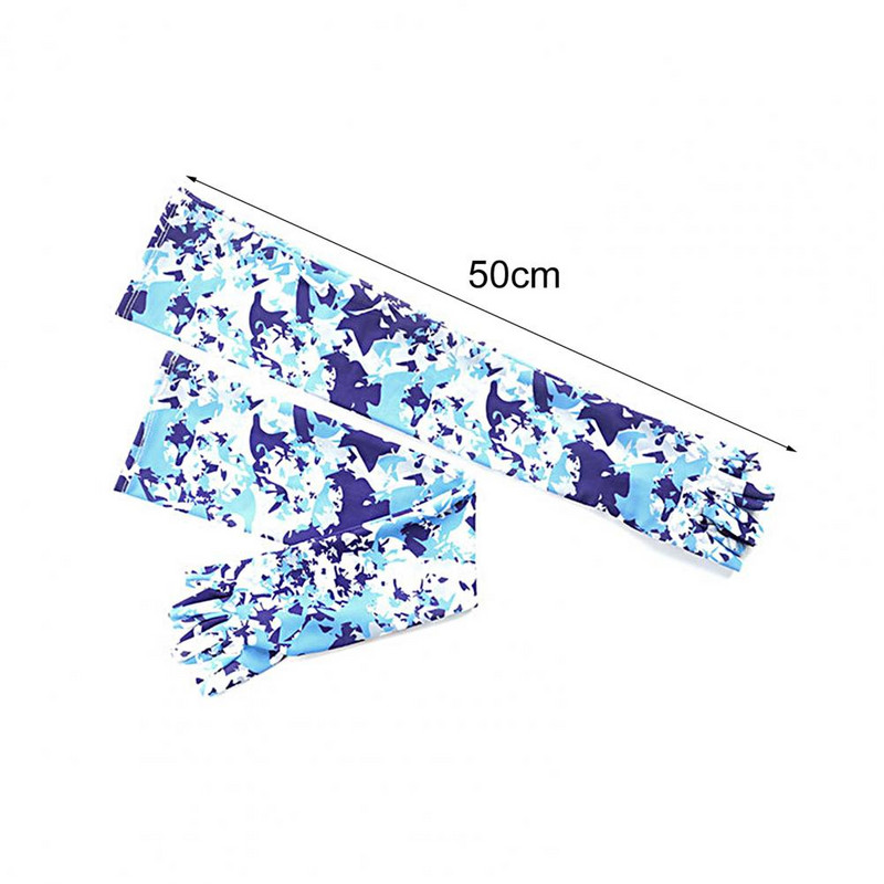 1 pāris pagarināmas riteņbraukšanas uzmavas, neslīdošas plaukstas ledus zīda maskēšanās apdrukas uzmavas skriešanai
