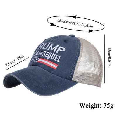 2024. gada Trampa vēlēšanu cepure Trump Election beisbols āra sportam ikdienišķs pīles mēles regulējams saules aizsargs.