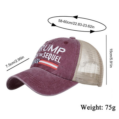 2024. gada Trampa vēlēšanu cepure Trump Election beisbols āra sportam ikdienišķs pīles mēles regulējams saules aizsargs.