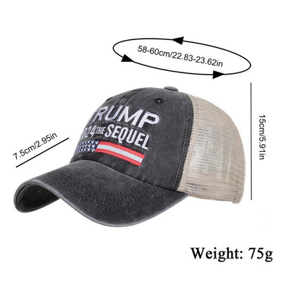 2024. gada Trampa vēlēšanu cepure Trump Election beisbols āra sportam ikdienišķs pīles mēles regulējams saules aizsargs.