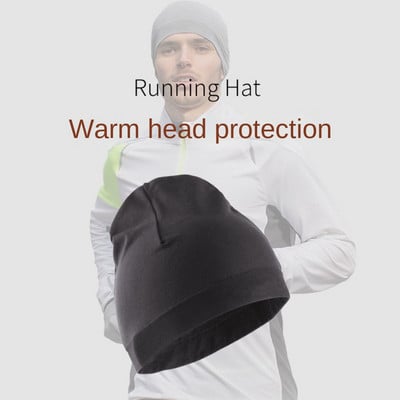 Vienkrāsainas ziemas skriešanas cepures Ērtas vēja necaurlaidīgas siltāks sporta motora pārsegs ātri žūstošs mīksts sporta cepures skriešanai ziemas riteņbraukšanā