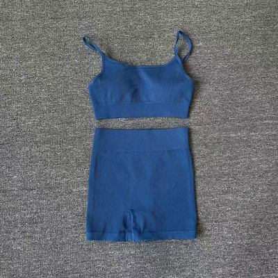 SVEIC Fitness Joogapükste komplekt Sport Rinnahoidja Crop Top soonikkoes Spordirõivad Õmblusteta 2-osaline treeningriietus Jõusaali Naiste riietus Rõivad