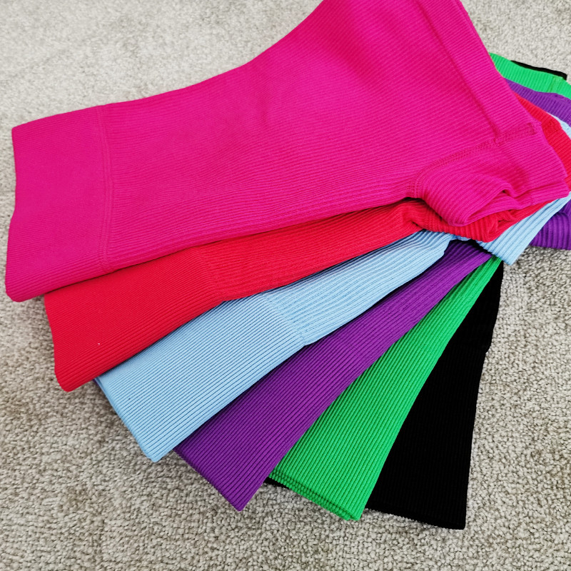 Bešavni set za fitness jogu Kratki sportski grudnjak Crop Top Rebrasta sportska odjeća Ženska trenerka Dvodijelno odijelo Odjeća za vježbanje Odjeća za teretanu