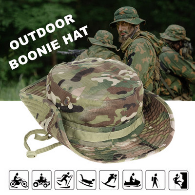 Taktiskā maskēšanās cepure Makšķerēšanas cepure Cepures Vīrieši Sievietes Āra Sports Saule Boonie Bucket Pārgājieni Medības kāpšanas cepures