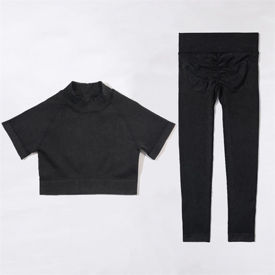 SVEIC Fitness õmblusteta joogakomplekt soonik sportrinnahoidja pesu kudumine spordirõivad säärised treeningkostüümid jõusaal Naiste riietusriided