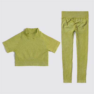 SVEIC Fitness õmblusteta joogakomplekt soonik sportrinnahoidja pesu kudumine spordirõivad säärised treeningkostüümid jõusaal Naiste riietusriided