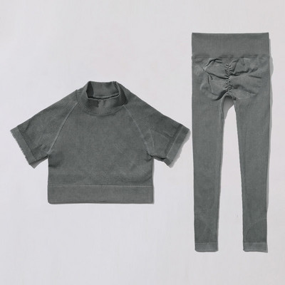 SVEIC Fitness õmblusteta joogakomplekt soonik sportrinnahoidja pesu kudumine spordirõivad säärised treeningkostüümid jõusaal Naiste riietusriided