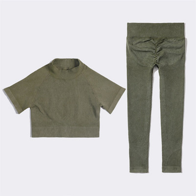 SVEIC Fitness õmblusteta joogakomplekt soonik sportrinnahoidja pesu kudumine spordirõivad säärised treeningkostüümid jõusaal Naiste riietusriided