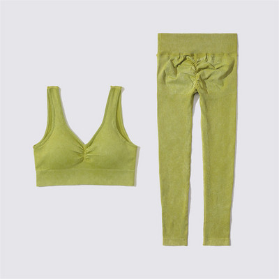 SVEIC Fitness õmblusteta joogakomplekt soonik sportrinnahoidja pesu kudumine spordirõivad säärised treeningkostüümid jõusaal Naiste riietusriided