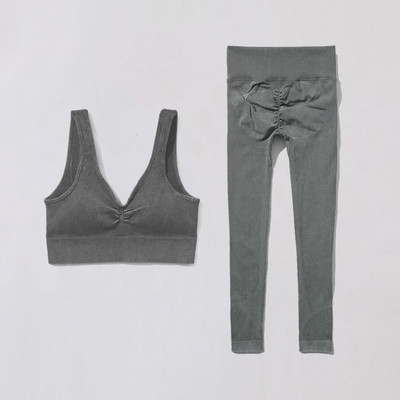 SVEIC Fitness õmblusteta joogakomplekt soonik sportrinnahoidja pesu kudumine spordirõivad säärised treeningkostüümid jõusaal Naiste riietusriided