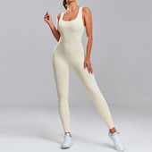 Zökkenőmentes Jumpsuit Fitness Női Ujjatlan Jóga Ruha Tank Top Body Skinny Gym Szett Kocogó Kerékpár Overall Sport Outfit Új