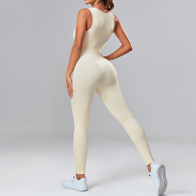 Zökkenőmentes Jumpsuit Fitness Női Ujjatlan Jóga Ruha Tank Top Body Skinny Gym Szett Kocogó Kerékpár Overall Sport Outfit Új