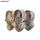 Ziemas āra vēja necaurlaidīga, visas galvas vilnas galvassega, kas silta, cepure CS medības makšķerēšana bioniskā maskēšanās vāciņš riteņbraukšanas sejas maska