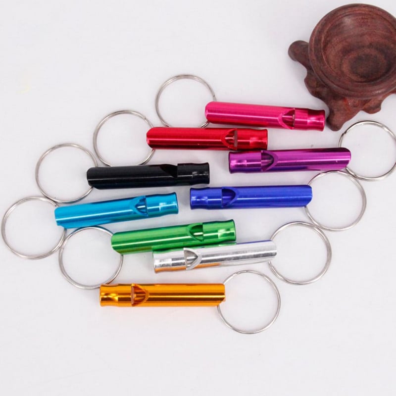 5 vnt / rinkinys Lauko švilpukas aukšto tono lydinio švilpuko pakabukas su raktų pakabuku Skaidrus garsas, saugus švilpukas Sportinis avarinis švilpukas