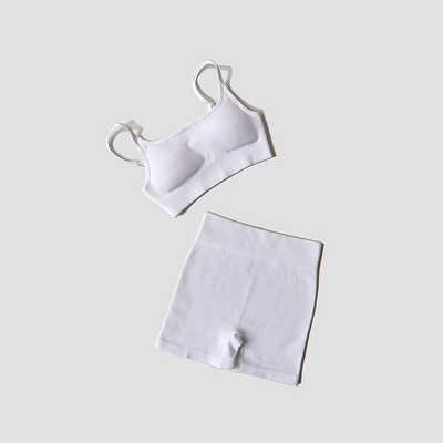 Õmblusteta joogakomplekt naiste naiste kärbitud rinnahoidja retuusid, 2 tk, naiste riietus Fitness jõusaali treening lühikesed püksid spordirõivad jõusaali ülikond