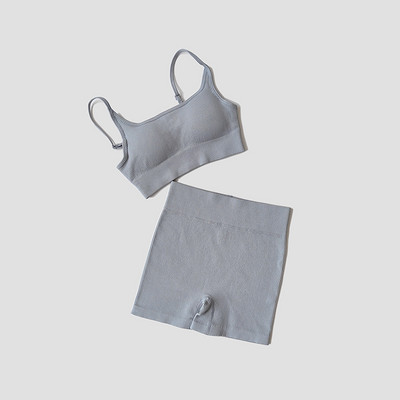 Õmblusteta joogakomplekt naiste naiste kärbitud rinnahoidja retuusid, 2 tk, naiste riietus Fitness jõusaali treening lühikesed püksid spordirõivad jõusaali ülikond