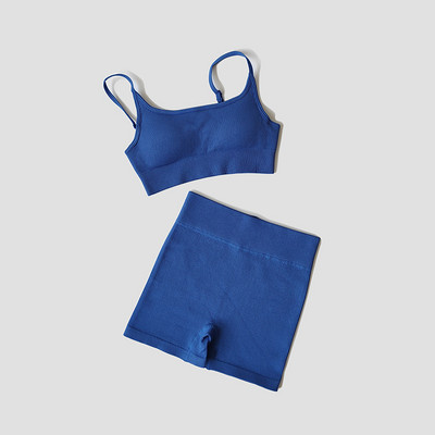 Õmblusteta joogakomplekt naiste naiste kärbitud rinnahoidja retuusid, 2 tk, naiste riietus Fitness jõusaali treening lühikesed püksid spordirõivad jõusaali ülikond