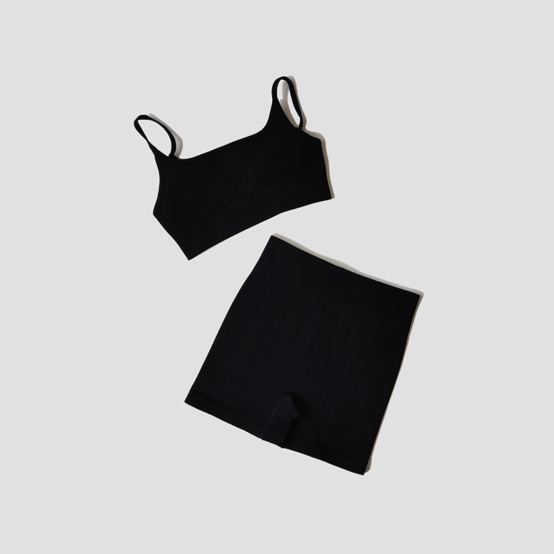 Õmblusteta joogakomplekt naiste naiste kärbitud rinnahoidja retuusid, 2 tk, naiste riietus Fitness jõusaali treening lühikesed püksid spordirõivad jõusaali ülikond