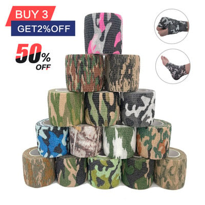 4,8m Hunt Disguise Elastoplast Camouflage Elastic Wrap Tape Αυτοκόλλητο αθλητικό προστατευτικό αστράγαλο Επίδεσμος βραχίονα δακτύλων γόνατος