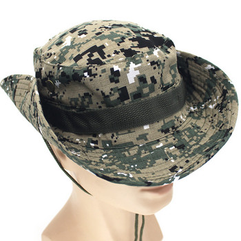 60CM камуфлажни шапки Тактически ловни шапки Военни Boonie Армейски шапки Camo Мъже Спорт на открито Sun Bucket Cap Риболов Туристическа шапка