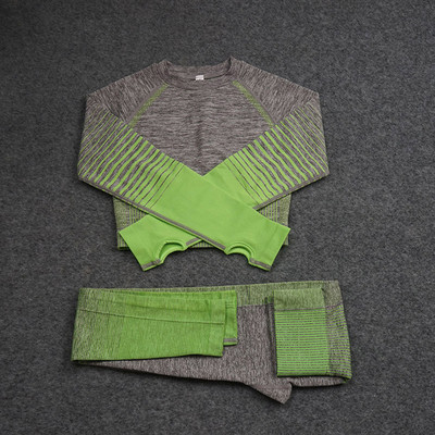 2gab. Bezšuvju Jogas Komplekts Sieviešu sporta apģērbs Treniņu apģērbs Sieviešu Sporta Apģērbi Uzvalki Fitnesa Apģērbi Push Up legingi