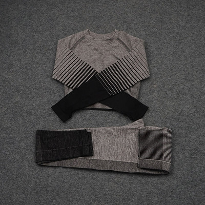 2gab. Bezšuvju Jogas Komplekts Sieviešu sporta apģērbs Treniņu apģērbs Sieviešu Sporta Apģērbi Uzvalki Fitnesa Apģērbi Push Up legingi