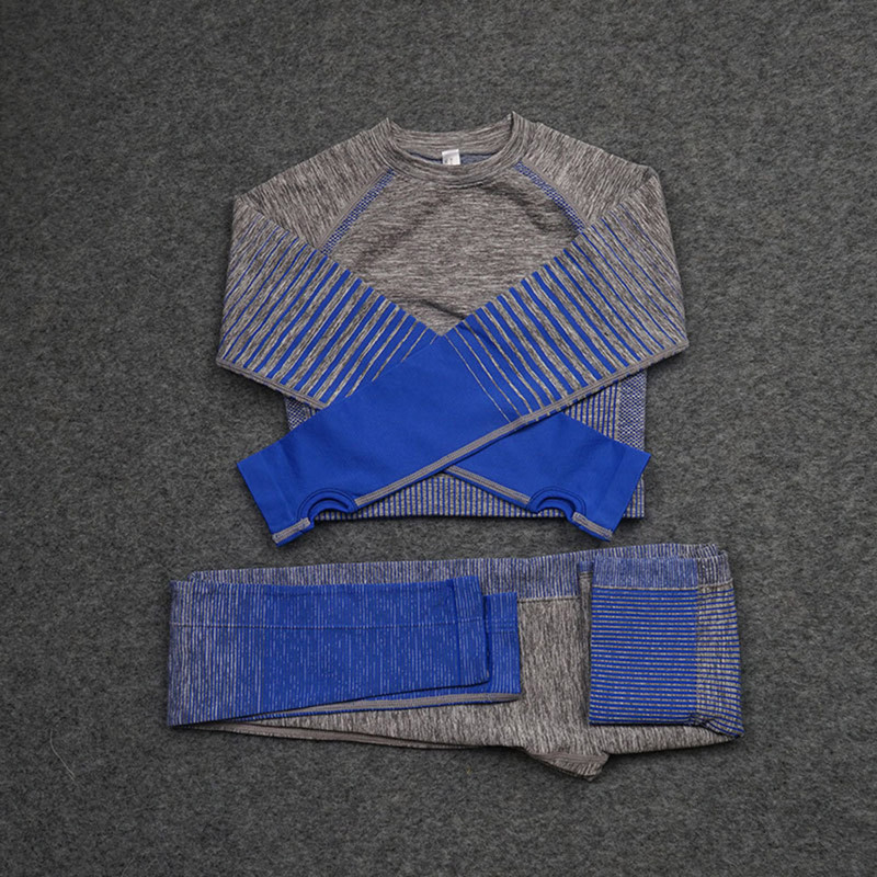 2gab. Bezšuvju Jogas Komplekts Sieviešu sporta apģērbs Treniņu apģērbs Sieviešu Sporta Apģērbi Uzvalki Fitnesa Apģērbi Push Up legingi