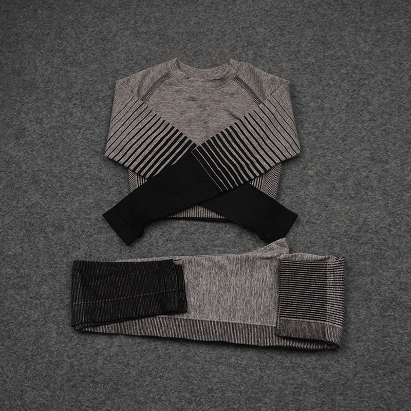 2gab. Bezšuvju Jogas Komplekts Sieviešu sporta apģērbs Treniņu apģērbs Sieviešu Sporta Apģērbi Uzvalki Fitnesa Apģērbi Push Up legingi