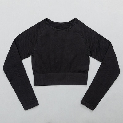 Naiste soonikuga õmblusteta joogakomplektid treeningkostüümid Crop rinnahoidja topid pikkade varrukatega särk Õmblusteta säärised spordikomplekt