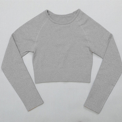 Naiste soonikuga õmblusteta joogakomplektid treeningkostüümid Crop rinnahoidja topid pikkade varrukatega särk Õmblusteta säärised spordikomplekt