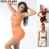 Oulylan Athletic sporta tērps sporta šorti treniņiem skriešanas apģērbs 2 gab Sieviešu jogas komplekts sporta zāles komplekts seksīgs krūšturis bezšuvju sporta apģērbs