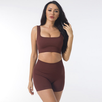 Oulylan Athletic sporta tērps sporta šorti treniņiem skriešanas apģērbs 2 gab Sieviešu jogas komplekts sporta zāles komplekts seksīgs krūšturis bezšuvju sporta apģērbs