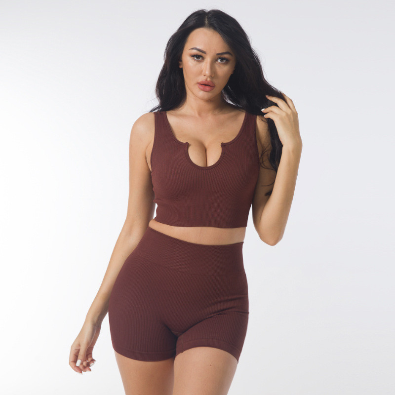 Oulylan Athletic sporta tērps sporta šorti treniņiem skriešanas apģērbs 2 gab Sieviešu jogas komplekts sporta zāles komplekts seksīgs krūšturis bezšuvju sporta apģērbs