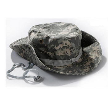 Καπέλο Tactical Hunting Boonie Military Camo Bucket Sun Cap αδιάβροχο ψάρεμα Υπαίθριο κάμπινγκ Καπέλα ψαρά με κορδόνια