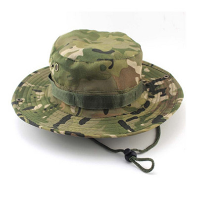 Taktikaline jahimüts Militaar Camo ämbriga päikesekübar Veekindel kalapüük Õues telkimine Kalurimütsid nööriga meestega