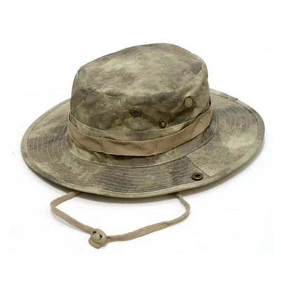 Taktikaline jahimüts Militaar Camo ämbriga päikesekübar Veekindel kalapüük Õues telkimine Kalurimütsid nööriga meestega