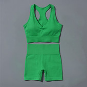 2 TK Naiste joogakomplekt Jõusaalikomplekt soonik, seksikas rinnahoidja Õmblusteta spordipüksid Fitness Treening Jooksmine Sportlikud riided Jõusaalirõivad Spordiülikond