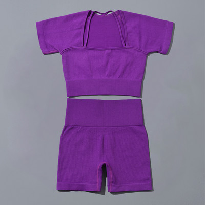 2 TK Naiste joogakomplekt Jõusaalikomplekt soonik, seksikas rinnahoidja Õmblusteta spordipüksid Fitness Treening Jooksmine Sportlikud riided Jõusaalirõivad Spordiülikond