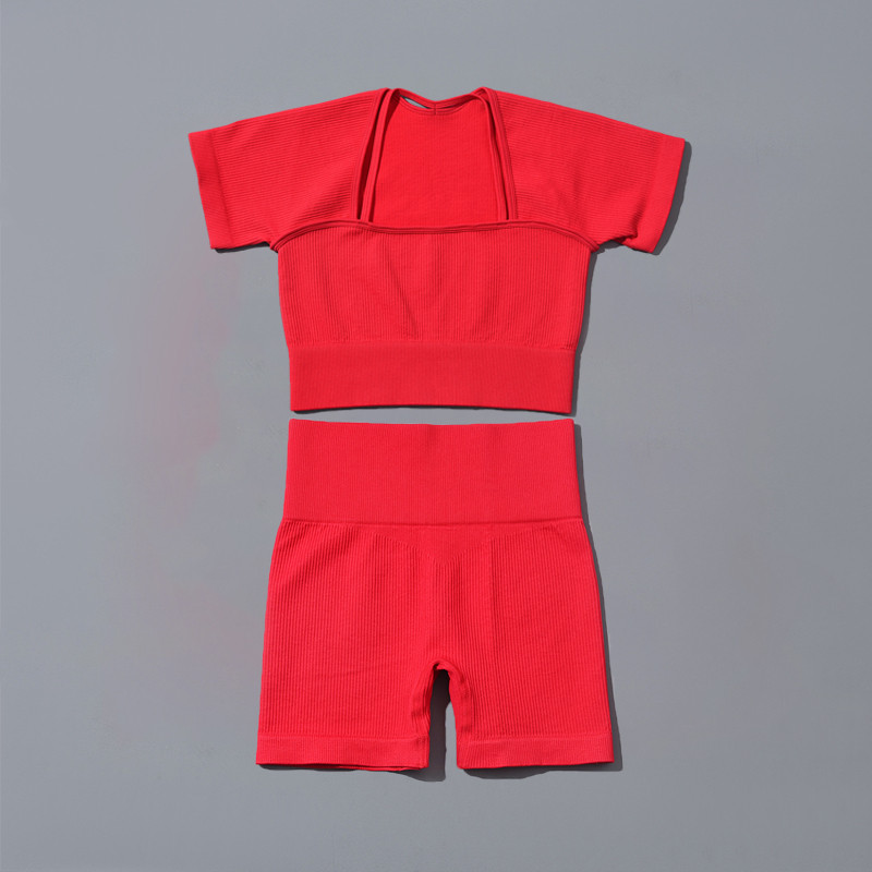 2 TK Naiste joogakomplekt Jõusaalikomplekt soonik, seksikas rinnahoidja Õmblusteta spordipüksid Fitness Treening Jooksmine Sportlikud riided Jõusaalirõivad Spordiülikond