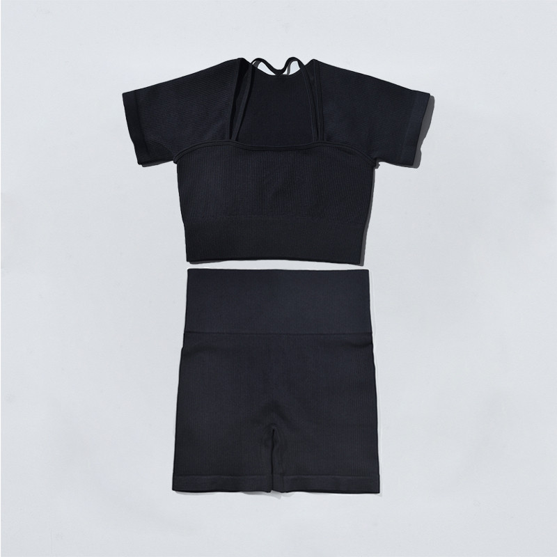 2 TK Naiste joogakomplekt Jõusaalikomplekt soonik, seksikas rinnahoidja Õmblusteta spordipüksid Fitness Treening Jooksmine Sportlikud riided Jõusaalirõivad Spordiülikond